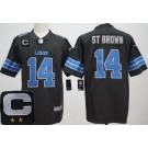 Men's Detroit Lions #14 Amon Ra St Brown Limited Black C Patch Vapor Jersey