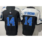 Men's Detroit Lions #14 Amon Ra St Brown Limited Black Thanksgiving FUSE Vapor Jersey