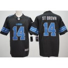 Men's Detroit Lions #14 Amon Ra St Brown Limited Black Vapor Jersey