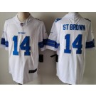 Men's Detroit Lions #14 Amon Ra St Brown Limited White Vapor Jersey