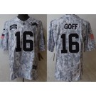 Men's Detroit Lions #16 Jared Goff Limited Arctic Camo 2024 Salute to Service Jersey