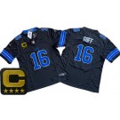 Men's Detroit Lions #16 Jared Goff Limited Black C Patch FUSE Vapor Jersey
