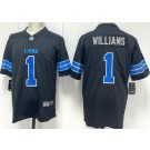 Men's Detroit Lions #1 Jameson Williams Limited Black Vapor Jersey