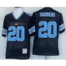 Men's Detroit Lions #20 Barry Sanders Black Throwback Jersey