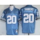 Men's Detroit Lions #20 Barry Sanders Light Blue Throwback Jersey