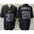Men's Detroit Lions #20 Barry Sanders Limited Black RFLCTV Jersey