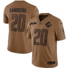 Men's Detroit Lions #20 Barry Sanders Limited Brown 2023 Salute To Service Jersey