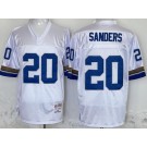 Men's Detroit Lions #20 Barry Sanders White 1994 Throwback Jersey