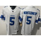 Men's Detroit Lions #5 David Montgomery Limited White FUSE Vapor Jersey