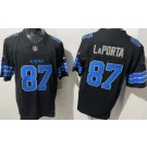 Men's Detroit Lions #87 Sam Laporta Limited Black FUSE Vapor Jersey