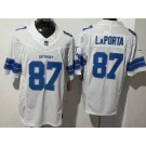 Men's Detroit Lions #87 Sam Laporta Limited White FUSE Vapor Jersey