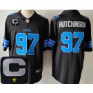 Men's Detroit Lions #97 Aidan Hutchinson Limited Black C Patch Vapor Jersey