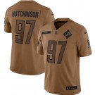 Men's Detroit Lions #97 Aidan Hutchinson Limited Brown 2023 Salute To Service Jersey