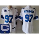 Men's Detroit Lions #97 Aidan Hutchinson Limited White C Patch Vapor Jersey