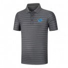 Men's Detroit Lions Anthracite Collection Striped Performance Pique Polo