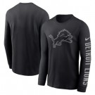Men's Detroit Lions Black RFLCTV Long Sleeve T Shirt