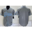 Men's Detroit Lions Blank Limited Gray Baseball Jersey