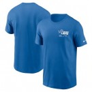 Men's Detroit Lions Blue Sideline Infograph Lockup Performance T Shirt