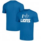 Men's Detroit Lions Blue The NFL ASL Collection by Love Sign Tri Blend T Shirt