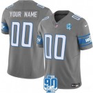 Men's Detroit Lions Customized Limited Gray 90th Season FUSE Vapor Jersey