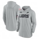 Men's Detroit Lions Gray 2024 Salute to Service Lightweight Performance Long Sleeve Hooded T Shirt