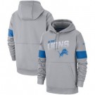 Men's Detroit Lions Gray Sideline Arch Jersey Performance Pullover Hoodie