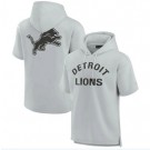 Men's Detroit Lions Gray Super Soft Fleece Short Sleeve Hoodie