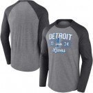 Men's Detroit Lions Gray Tri Blend Raglan Athletic Long Sleeve T Shirt