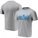 Men's Detroit Lions Heather Charcoal Stronger Together Printed T-Shirt 0897