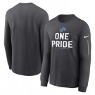 Men's Detroit Lions Navy Team Slogan Long Sleeve T Shirt