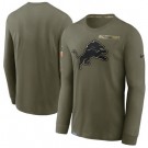 Men's Detroit Lions Olive 2021 Salute To Service Performance Long Sleeve T-Shirt
