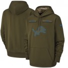 Men's Detroit Lions Olive Salute To Service Printed Pullover Hoodie