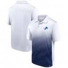 Men's Detroit Lions White Navy Parameter Polo