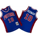 Men's Detroit Pistons #10 Dennis Rodman Blue 1988 Throwback Swingman Jersey