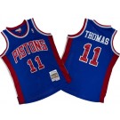 Men's Detroit Pistons #11 Isiah Thomas Blue 1988 Throwback Swingman Jersey