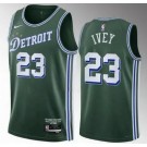 Men's Detroit Pistons #23 Jaden Ivey Green 2022 City Icon Heat Press Jersey