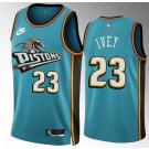 Men's Detroit Pistons #23 Jaden Ivey Teal Classic Icon Heat Press Jersey