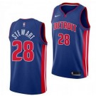Men's Detroit Pistons #28 Isaiah Stewart Blue Icon Hot Press Jersey