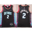 Men's Detroit Pistons #2 Cade Cunningham Black 2025 City Swingman Jersey