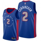 Men's Detroit Pistons #2 Cade Cunningham Blue City Icon Hot Press Jersey