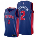 Men's Detroit Pistons #2 Cade Cunningham Blue Icon Hot Press Jersey