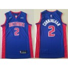 Men's Detroit Pistons #2 Cade Cunningham Blue Icon Sponsor Swingman Jersey