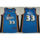 Men's Detroit Pistons #33 Grant Hill Blue Classic Icon Sponsor Swingman Jersey