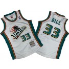 Men's Detroit Pistons #33 Grant Hill White 1998 Throwback Swingman Jersey