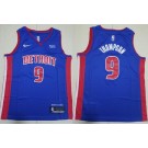 Men's Detroit Pistons #9 Ausar Thompson Blue Icon Sponsor Swingman Jersey