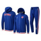 Men's Detroit Pistons Blue 75th Performance Showtime Full Zip Hoodie Jacket Pants Sets