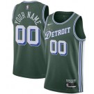 Men's Detroit Pistons Custom Green 2022 City Icon Heat Press Jersey