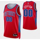 Men's Detroit Pistons Custom Red Diamond 75th Icon Hot Press Jersey