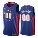 Men's Detroit Pistons Customized Blue 2021 City Stitched Swingman Jersey