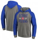 Men's Detroit Pistons Gray Blue 2 Printed Pullover Hoodie